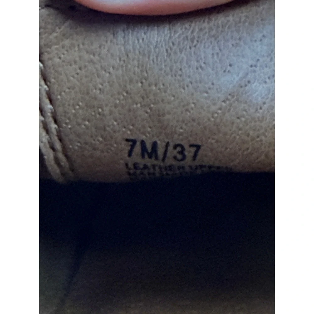 Lucky Brand Tan Leather Western Ankle Boots Pointed Toe Brown Booties 7M 37